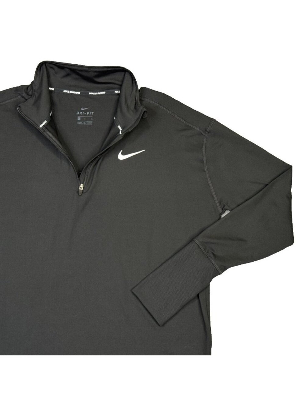 Nike Element Running Top Womens Large L Black Long Sleeve Dri-Fit 1/4 Zip CU0349